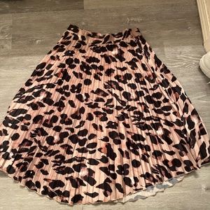 Shein cheetah print pleated skirt